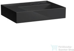 Laufen Kartell By Laufen 60x46 cm-es 2 csaplyukas mosdó bal oldali polccal, speciálisan fedett lefolyóval, matt fekete H8103357168151 (H8103357168151)