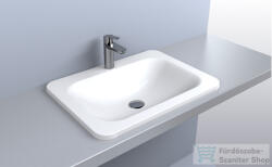 LunArt Clark 61, 4x45, 6 cm-es beépíthető öntöttmárvány mosdó túlfolyó nélkül, fényes fehér 5999123001603 (5999123001603)