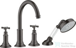 Hansgrohe AXOR MONTREUX 4 üléses peremre szerelhető kádtöltő csaptelep, szálcsiszolt fekete króm 16546340 (16546340)