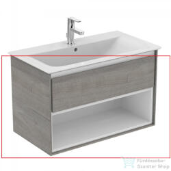 Ideal Standard CONNECT AIR 80x44 cm-es 1 fiókos alsószekrény pult és mosdó nélkül, Fa világosszürke/matt fehér E0827PS (E0827PS)