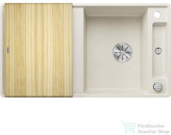 BLANCO AXIA III 5 S-F SILGRANIT® mosogató medence munkalapszitű beépítéshez, távműködtetővel, fa vágódeszkával, törtfehér 527041 (527041)