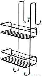 SAPHO GEDY CHROM LINE rácsos polc zuhanyzóba, 240x490x220mm, matt fekete (248514) (248514)