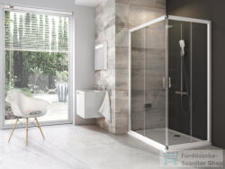 RAVAK BLIX BLRV2K+BLRV2K 80x90 cm-es tolóajtós, sarokbelépős zuhanykabin, fehér/transparent 1XV40100Z1SET8090 (1XV40100Z1SET8090)