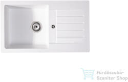 LunArt Lotti 77x45 cm-es öntött gránit mosogató medence szifon nélkül, White 5999861632046 (5999861632046)
