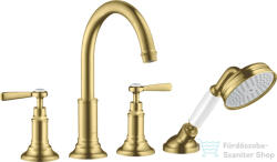 Hansgrohe AXOR MONTREUX 4 üléses peremre szerelhető kádtöltő csaptelep, szálcsiszolt sárgaréz hatású 16550950 (16550950)