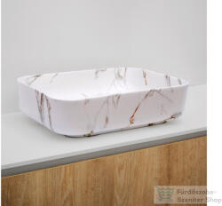 RIHO LIVIT márványmintás 50x39x13-es szögletes mosdótál, matt fehér W031006M00 (W031006M00)