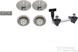 BLANCO Le és túlfolyó készlet 2X3, 5" InFino lefolyó-távműködtető nélkül, satin platinum 207441 (207441)