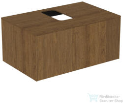 Ideal Standard CONCA 80, 2x50, 5 cm-es 1 fiókos szekrény kivágott lappal, mosdó nélkül, dark walnut T3929Y5 (T3929Y5)