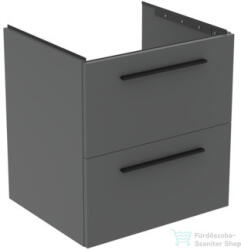 Ideal Standard I. Life B 60x50, 5 cm-es 2 fiókos fali szekrény mosdó és fogantyú nélkül, Quartz grey matt T5270NG (T5270NG)