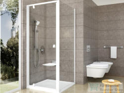 RAVAK PIVOT PDOP1+PPS 90x90 cm-es nyílóajtós zuhanykabin fix oldalfallal, fehér/transparent 03G70101Z1SET90PPS90 (03G70101Z1SET90PPS90)