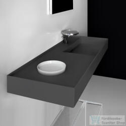 Laufen Kartell By Laufen 120x46 cm-es mosdó, speciálisan fedett lefolyóval, Graphite matt H8133337581111 (H8133337581111)