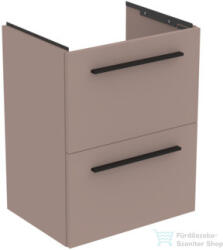 Ideal Standard I. Life S 50x37, 5 cm-es 2 fiókos fali szekrény mosdó és fogantyú nélkül, Greige matt T5291NH (T5291NH)