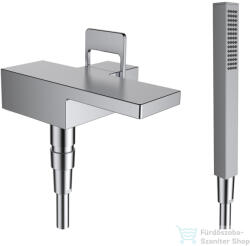 Laufen Quadriga fali kádtöltő csaptelep zuhanyszettel, belső egység nélkül, Szálhúzott rozsdamentes acél HF901165441000 (HF901165441000)