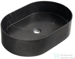 SAPHO BLOK kőmosdó, 55x37cm, matt fekete Marquin (2401-51) (2401-51) - furdoszoba-szaniter