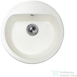 LunArt Otis 51, 6 cm-es öntött gránit mosogató medence szifon nélkül, Pearl white 5999861632855 (5999861632855)