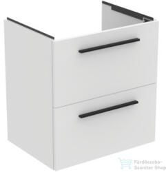 Ideal Standard I. LIFE A 60x44 cm-es 2 fiókos fali szekrény mosdó és fogantyú nélkül, matt fehér T5255DU (T5255DU)