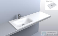 LunArt Timo 1200 L 120x45 cm-es beépíthető öntöttmárvány mosdó túlfolyó nélkül, matt fehér 5999123006806 (5999123006806)