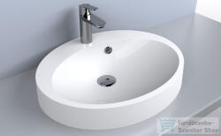 LunArt Sheldon 55x44 cm-es pultra ültethető öntöttmárvány mosdó, fényes fehér 5999123002297 (5999123002297)