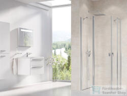 RAVAK CHROME CRV2+CRV2 120x120 cm-es nyílóajtós, sarokbelépős zuhanykabin, króm/transparent 1QVG0C00Z1SET120120 (1QVG0C00Z1SET120120)