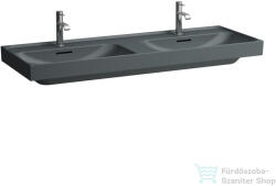 Laufen MEDA 130x46 cm-es falra/bútorra szerelhető dupla mosdó, matt grafit H8141127581041 (H8141127581041)