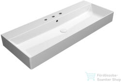 SAPHO GSI KUBE X kerámiamosdó, 120x47cm, 3 furattal, ExtraGlaze (9424311) (9424311) - furdoszoba-szaniter