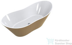 LunArt Tiffany 180x75 cm-es szabadon álló öntöttmárvány kád szifon és túlfolyó nélkül, fényes RAL 1036 Pearl Gold/fehér 5999123007056 (5999123007056)