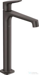 Hansgrohe AXOR CITTERIO M 250 magasított mosdó csaptelep nem zárható leeresztővel, szálcsiszolt fekete króm 34127340 (34127340)