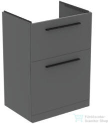 Ideal Standard I. LIFE A 60x44 cm-es 2 fiókos álló szekrény mosdó és fogantyú nélkül, Quartz grey matt T5273NG (T5273NG)