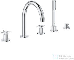 GROHE ATRIO 5 üléses kádtöltő csaptelep zuhanyszettel, alaptest nélkül, Króm 29408000 (29408000)