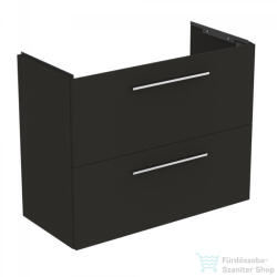 Ideal Standard I. Life S 80x37, 5 cm-es 2 fiókos fali szekrény mosdó és fogantyú nélkül, Carbon grey matt T5295NV (T5295NV)