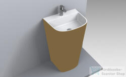 LunArt Gomez 52, 9x43x80 cm-es szabadon álló mosdó túlfolyó nélkül, fényes RAL 1036 Pearl Gold/fehér 5999123003478 (5999123003478)