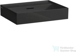 Laufen Kartell By Laufen 60x46 cm-es csiszolt aljú mosdó csaplyuk nélkül, fényes fekete H8163330201091 (H8163330201091)
