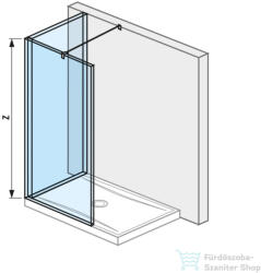Jika PURE 139, 4/88, 4 cm-es zuhanyfal Jika Perla átlátszó üveggel, fényes ezüst profillal, H2694260026681 (H2694260026681)