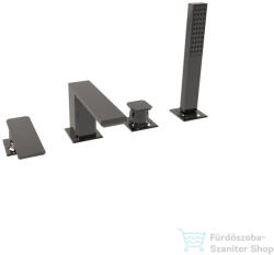 Bugnatese Atelier 4 üléses kádtöltő csaptelep zuhanyszettel, PVD fekete 9455PT (9455PT)