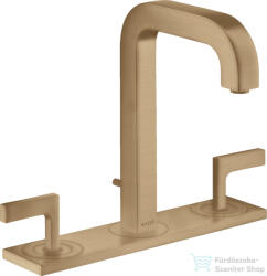 Hansgrohe AXOR CITTERIO 3 üléses mosdó csaptelep dekorlappal, automata leeresztővel, szálcsiszolt bronz 39136140 (39136140)