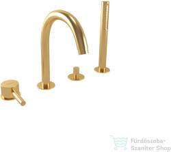 Bugnatese Kline 4 üléses kádtöltő csaptelep zuhanyszettel, szálcsiszolt arany 5755OS (5755OS)