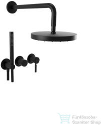 Bugnatese Kobuk falsík alatti komplett zuhanyrendszer 22, 5 cm-es esőztetővel, belső egységgel, zuhanyszettel, matt fekete 2201HNE (2201HNE)