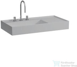 Laufen Kartell By Laufen 90x46 cm-es csiszolt aljú mosdó 3 csaplyukkal, Matt szürke H8183387591581 (H8183387591581)