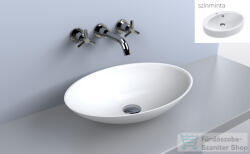 LunArt Alexa 50x35 cm-es pultra ültethető öntöttmárvány mosdó csaplyuk és túlfolyó nélkül, matt fehér 5999123011404 (5999123011404)