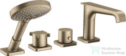 Hansgrohe AXOR CITTERIO 4 üléses peremre szerelhető termosztátos kádtöltő csaptelep, szálcsiszolt nikkel 36411820 (36411820)