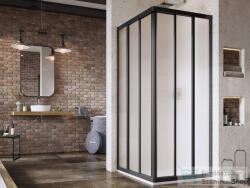 RAVAK SUPERNOVA ASRV3+ASRV3 80x80 cm-es tolóajtós, sarokbelépős zuhanykabin, fekete/grape 15V403R2ZGSET8080 (15V403R2ZGSET8080)