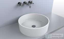 LunArt Julia 47, 7 cm-es pultra ültethető öntöttmárvány mosdó csaplyuk és túlfolyó nélkül, fényes fehér 5999123005274 (5999123005274)