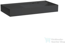 Laufen Kartell By Laufen 90x46 cm-es mosdó 2 csaplyukkal, túlfolyó nélkül, bal oldali polccal, graphite matt H8103397588151 (H8103397588151)