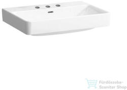 Laufen Pro S 60x46, 5 cm-es mosdó 3 csaplyukkal, túlfolyó nélkül, LCC Active bevonattal, fehér H810964A001081 (H810964A001081)