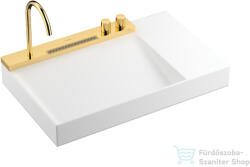 Hansgrohe AVALEGRA AquaUnit 78x47, 5 cm-es mosdórendszer zuhanyvízsugárral, matt fehér/polírozott arany hatású 22473990 (22473990)