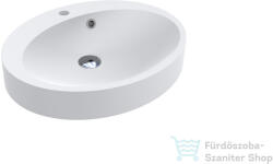 LunArt Sheldon 55x44 cm-es pultra ültethető öntöttmárvány mosdó, matt fehér 5999123002303 (5999123002303)