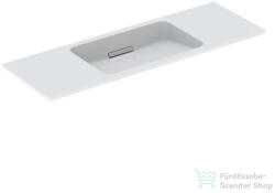 Geberit ONE 120x40 cm-es mosdó csaplyuk-és túlfolyó nélkül, KeraTect mázzal, szálcsiszolt króm takarólappal, fehér 500.392. 01.2 (500392012)