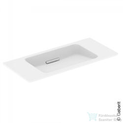 Geberit ONE 120x40 cm-es mosdó csaplyuk-és túlfolyó nélkül, KeraTect mázzal, fényes fehér takarólappal, fehér 500.392. 01.3 (500392013)