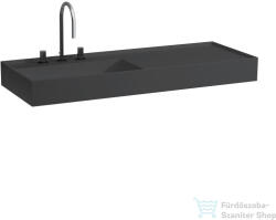 Laufen Kartell By Laufen 120x46 cm-es mosdó, jobb oldali polccal, 3 csaplyukkal, Graphite matt H8133327581581 (H8133327581581)