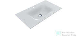 LunArt Timo 800 80x45 cm-es beépíthető öntöttmárvány mosdó túlfolyó nélkül, matt fehér 5999123006684 (5999123006684)